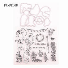 Moldes de corte urso polar, borracha de silicone transparente, selos de desenhos animados, scrapbooking/diy, brinquedos de páscoa álbum de brinquedos para crianças 2024 - compre barato