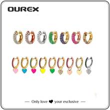 OUREX  New Rhinestone Crystal Hoop Huggies Earrings  Cute Heart Hanging Earrings for Women Party Jewelry Accessories Wholesale 2024 - buy cheap