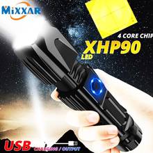 EZK20 Dropshipping XHP90 LED Flashlight Telescopic Zoom USB Charging Tactical 26650 Hunting Flashlights with Clip Safety Hammer 2024 - buy cheap