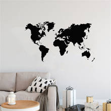 Большая карта мира, Виниловая наклейка на стену, Карта мира, стикер для домашнего декора гостиной, офиса, постер 2024 - купить недорого