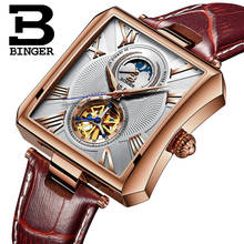 Switzerland BINGER Luxury Men Watch Automatic Tourbillon Mechanical Watch men Moon Phase Sapphire Luminous Watches Montre homme 2024 - buy cheap
