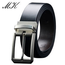 Maikun-Cinturón de cuero para hombre, cinturón informal de negocios, Reversible, con hebilla de Pin de aleación, para Vaqueros 2024 - compra barato