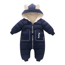 Down Cotton Baby Boy Rompers Toddler Newborn Overalls 2020 Newest Winter Baby Fleece Jacket Coat Plus Velvet Baby Girls Snowsuit 2024 - buy cheap