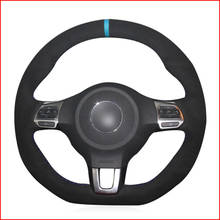 Black Suede Hand Sew Steering Wheel Cover for Volkswagen Golf 6 GTI MK6 VW Polo GTI Scirocco R Passat CC R-Line 2010 Accessories 2024 - buy cheap