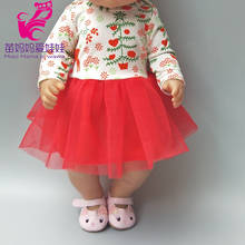 Camisa elástica de encaje para muñeca, vestido de árbol de nieve de Navidad para niña de 18 pulgadas, regalos para bebé 2024 - compra barato
