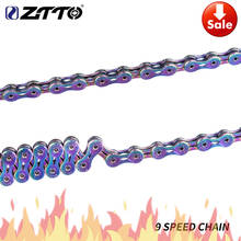 ZTTO 9 Speed Bicycle Chain 9s Colorful Road Bike 9speed Durable Missing link Rainbow Chains EL SLR for MTB Mountain Bike 2024 - buy cheap