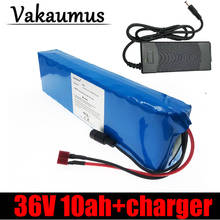 Vakaumus-batería de litio de alta calidad para bicicleta eléctrica, paquete de 18650, 36V, 10ah, 42V, 10000mah, 10S, 3P, 15A, BMS, Scooter + enchufe T 2024 - compra barato