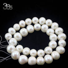 Free Shipping SR 12-14mm 100% Real AAA White Natural Freshwater Round Pearl Beads Nice for Making Necklace Or Bracelet 2024 - buy cheap