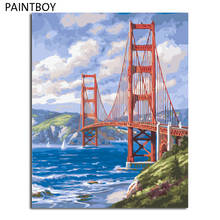 PAINTBOY Framed Seascape DIY Painting By Numbers Wall Art DIY Oil Painting Coloring By Numbers Home Decor For Living Room Wall 2024 - buy cheap