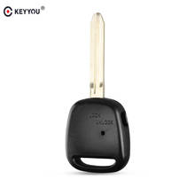 KEYYOU-carcasa de llave remota de coche, carcasa de 1 botón sin cortar, para TOYOTA Carina, cultura, Harrier, Previa, Corolla, Celica, 10 Uds., TOY43 2024 - compra barato