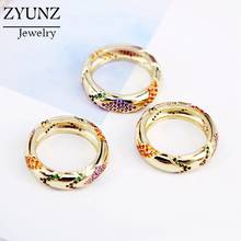 4PCS, Fashion Rainbow Color CZ Stone Wedding Ring For Women Gold Color Party Jewelry 2024 - buy cheap