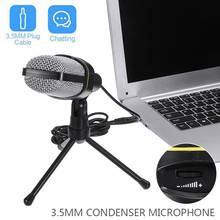 3.5mm Broadcasting Condenser Microphone with Tripod Recording Condenser PC Microphone Suitabile For Webcasting Audio Meeting 2024 - buy cheap