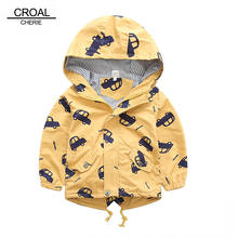 70-120cm 2020 Autumn Winter Jacket Boys Girls Kids Outerwear Cute Car Windbreaker Coats Print Canvas Baby Children Clothing 2024 - buy cheap