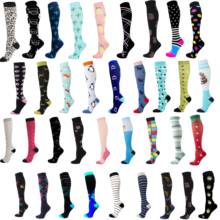 New Running Men Women Compression Socks For Varicose Veins Funny Animal Prints Socks Unisex Outdoor Cycling Long Pressure Socks 2024 - buy cheap