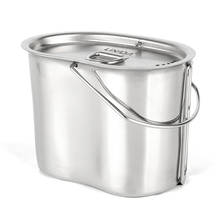 Lixada Stainless Steel Camping Canteen Cup Outdoor Hanging Pot Canteen Cup for Outdoor Camping Hiking Backpacking Picnic 2024 - buy cheap