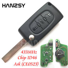 3 Buttons 433MHz Flip Folding key For Peugeot 307 207 308 607 807 407 208 Remote Key ID46 Chip CE0536/CE0523 VA2/HU83 blade 2024 - buy cheap