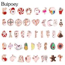 Buipoey 5Pcs Rose Gold Heart Charm Fit 10mm Bracelet For Women Christmas Fruit Cake Beads Fit Belt Bangle Accessories New Beaded 2024 - buy cheap