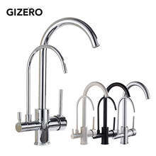 Brass Kitchen Faucet Filter Water Tap Chrome Polished Rotation Dual Handle Hot Cold Water Purifier Tap Deck Mounted ZR726 2024 - buy cheap