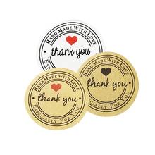 1000 Pcs "Thank you" Round Kraft Paper Seal Sticker For Handmade Products DIY Retro Self-adhesive Packaging Lable 3Color 2024 - buy cheap