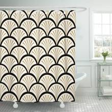 Gray Abstract Geometric Retro Floral Lightning Black and Beige Shower Curtain Waterproof Polyester 72 x 78 inches Set with Hooks 2024 - buy cheap