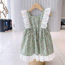 Gooporson/милое летнее платье с цветочным рисунком для маленьких девочек, кружевное платье принцессы с летящими рукавами, пляжный костюм для ма... 2024 - купить недорого