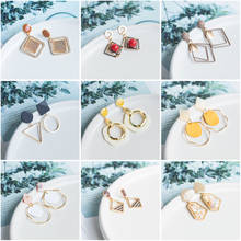 X&P New Fashion Round Dangle Drop Korean Earrings For Women Vintage Geometric Acrylic Gold Earring Wedding 2020 Earings Jewelry 2024 - buy cheap