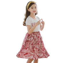 Menina vestidos carta padrão menina criança vestido floral padrão crianças vestido de festa retalhos roupas menina 6 8 10 12 14 2024 - compre barato