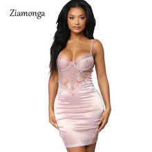 Ziamonga Women Sexy Lace Dress 2019 Sexy Slim Bodycon Dresses Elastic Strap kinny Mini Party Dresses Brief Sta Pink Black Dress 2024 - buy cheap