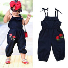 UK Toddler Kids Baby Girls Summer Strap Flowers Romper Jumpsuit Playsuit Outfit 2024 - buy cheap