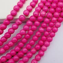 6MM Pink Howlite Round Loose Beads Strand 16 Inch Jewelry For Gift Making C220 2024 - buy cheap