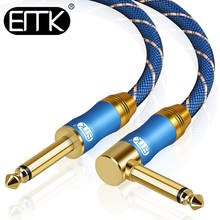EMK Mono-Cable de Audio de ángulo recto, conector macho a macho, 6,35mm, 1/4 pulgadas, instrumento para guitarra electrónica, teclado de bajo, 5m, 10m 2024 - compra barato