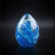 H&D Blue Egg Sphere Figurine Hand Blown Art Glass Murano Style Sculpture Ornament Easter Decoration Statue for Office Home Decor 2024 - buy cheap