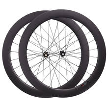 Roda de bicicleta 700c com trava central, cubo de freio a disco 23, largura 38/50/60/88mm, revendedor 2024 - compre barato