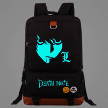 New Luminous Death Note Boys Girls Kids School Book Bags Women Bagpack Teenagers Patchwork Canvas Men Laptop Travel Backpack 2024 - buy cheap