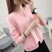 Autumn new 2020 cardigan knitted one button coat short top temperament college style sweater girl 2024 - buy cheap