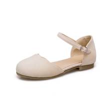 Sandalias planas de verano de talla grande para mujer, zapatos con botón de una palabra, de fondo plano, Baotou 2024 - compra barato