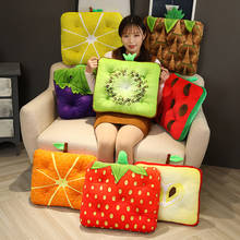 3D Simulation Stuffed Toy Cartoon Fruits Pillow Sofa Cushion Kiwi strawberry apple Grape lemon Plush Toy Creative Home Decor 2024 - compre barato