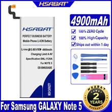 Hsabat EB-BN920ABE 4900mah bateria para samsung galaxy note 5 n9200 n920t projeto noble n920c note5 SM-N9208 n9208 baterias 2024 - compre barato