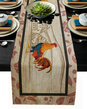 Farm Rooster Pattern Retro Table Runner Modern Party Dining Table Runner Wedding Table Decor Tablecloth and Placemats 2024 - buy cheap