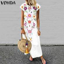 VONDA Summer Floral Printed Dress Casual O Neck Sleeveless Maxi Long Dresses Plus Size Bohemian Sundress Femme Party Vestidos 2024 - buy cheap