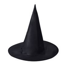 Black Oxford Cloth Pointed Hat Cosplay Props Party Supplies Unisex Magic Halloween Witch Hat 2024 - buy cheap
