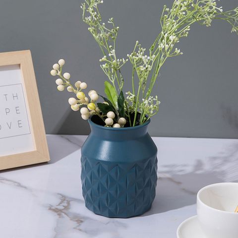 Vase Decoration Home Flower Vase For Home Living Room Decoration Plastic Flower Pot Imitation Ceramic Vase Nordic Home Decor 2022 - купить недорого