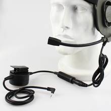 Acessórios do capacete de caça ptt u94/tci/mini fone ouvido tático adaptador militar 2 pinos 7.0mm plug empurrar para falar para kenwood 2024 - compre barato