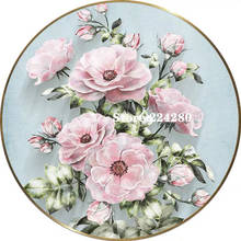 flower Rose round Needlework Aida Cross stitch 14CT Unprinted Embroidery kits Arts Cross-Stitching,DIY Handmade Home Decor 2024 - buy cheap