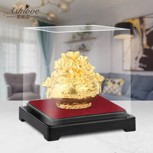 Gold Leaf Treasure Bowl Chinese Fengshui Wealth Jubaopen Treasure Bowl Statue lucky fortune Gold Foil Crafts Home office decor 2024 - buy cheap