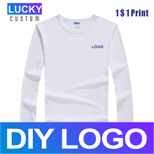 Мужская футболка с короткими рукавами, изготовленная на заказ, с вышитым логотипом, высококачественный Повседневный удобный дышащий топ с круглым вырезом, LUCKY customiz 2024 - купить недорого