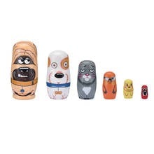 6 Layers Lovely Animals Russian Nesting Doll Wooden Handmade Painted Dolls High Quality Craft Toys 2024 - buy cheap