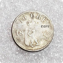 1875-1888 noruega 10 øre-oscar ii copiar moedas 2024 - compre barato
