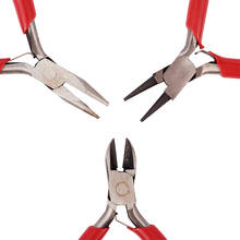 1pc Carbon Steel Red Mini Jewelry Pliers Flat Nose Plier Round Nose Pliers Side Cutting Jewelry Making Hand Tools 7.5-8cm long 2024 - buy cheap