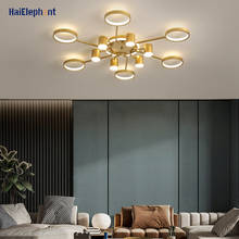 Lámparas LED de hierro y aluminio para el hogar, candelabro de lujo dorado para sala de estar, comedor, dormitorio, decoración moderna, accesorios de iluminación interior 2024 - compra barato